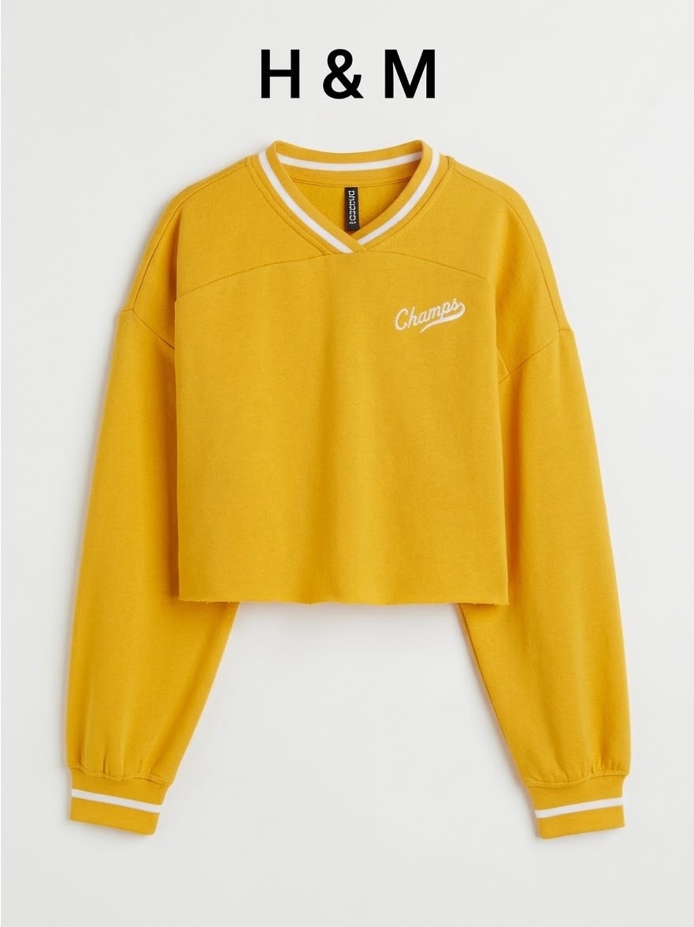 Champs Yellow Crewneck Sweatshirt with White Script
